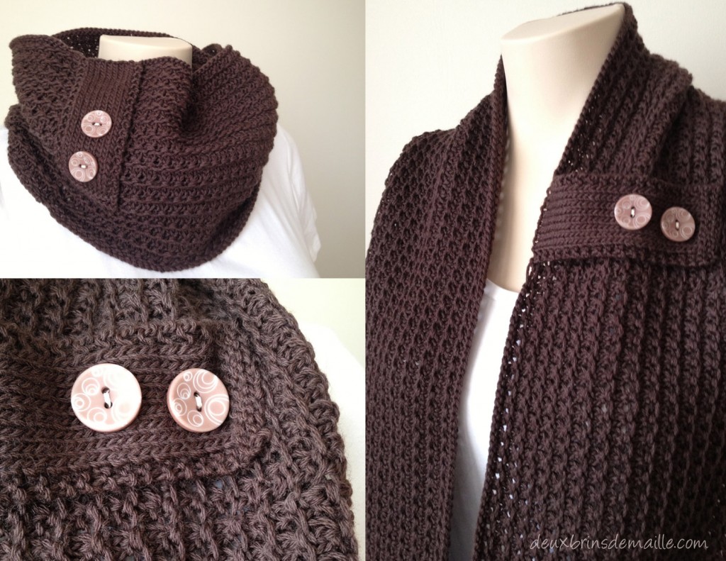 Knitting Pattern : Chocolate Cowl | deuxbrinsdemaille.com