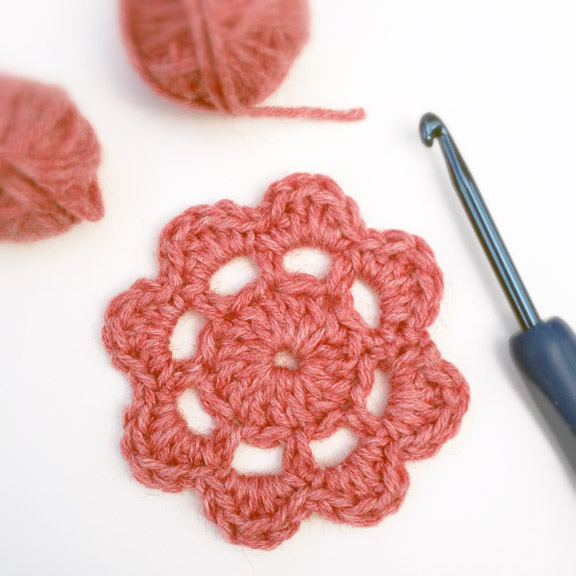 Crochet motif flower