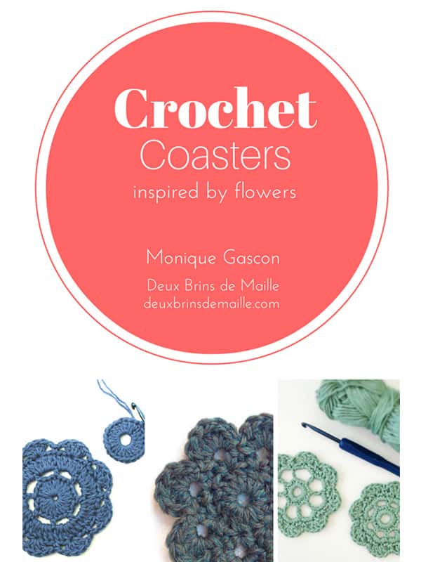 Deux Brins de Maille Free e-book Crochet Coaster inspired by flowers