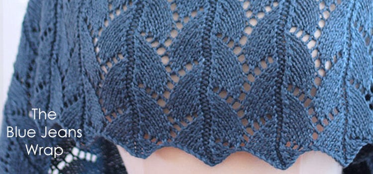 Deux Brins de Maille – Knitting Pattern Blue Jeans Wrap Featured
