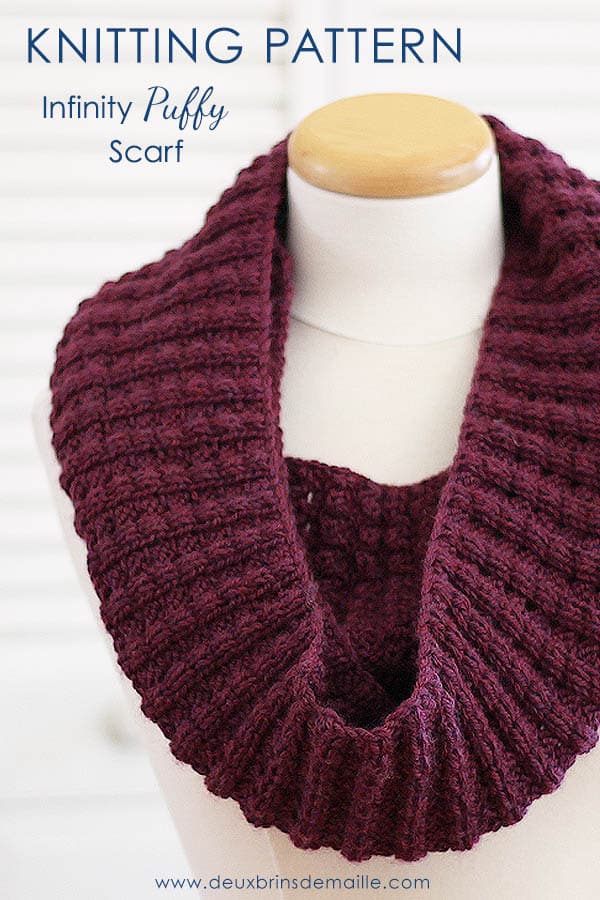 Deux Brins de Maille - Knitting Pattern Infinity Puffy Scarf