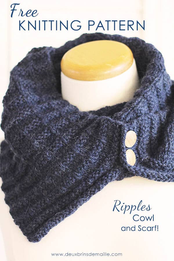 Deux Brins de Maille - Free Knitting Pattern Scarf - Ripples Cowl