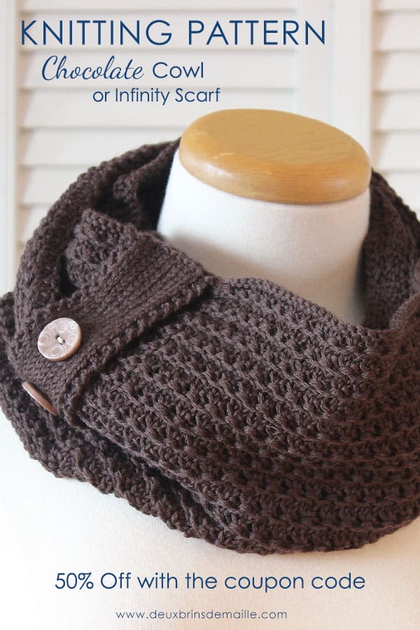 Deux Brins de Maille - Knitting Pattern Cowl - 50% off with coupon code