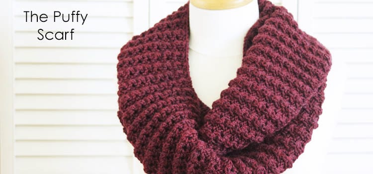 Deux Brins de Maille – Knitting Pattern Puffy Scarf Featured