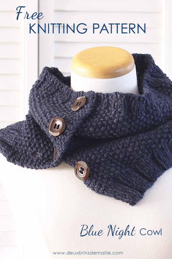 Free Knitting Pattern Cowl, the Blue Night Cowl from Deux Brins de Maille