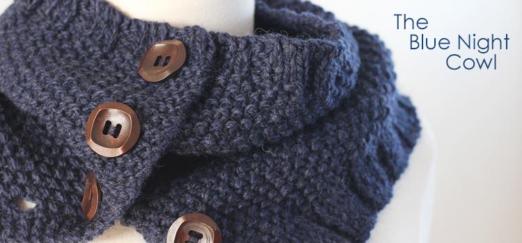 Deux Brins de Maille – Knitting Pattern Blue Night Cowl Featured