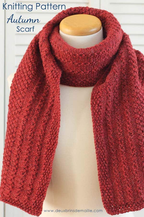 Knitting Pattern Scarf - The Autumn Scarf from Deux Brins de Maille